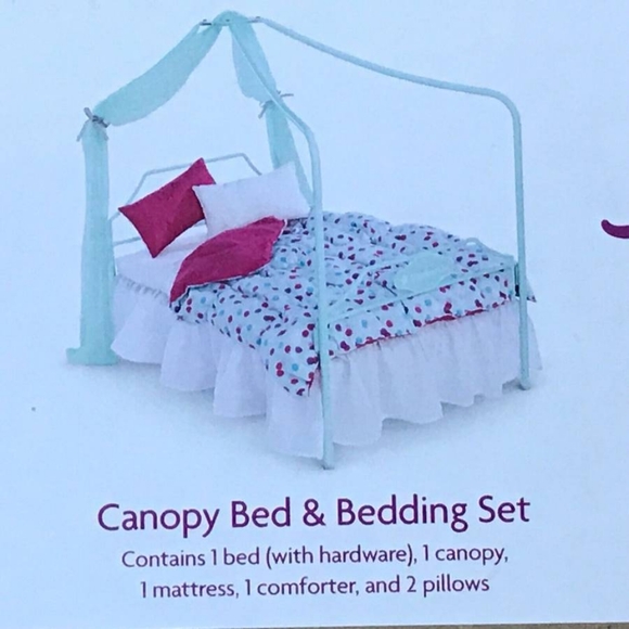 american girl canopy bed and bedding set